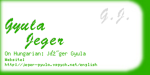 gyula jeger business card